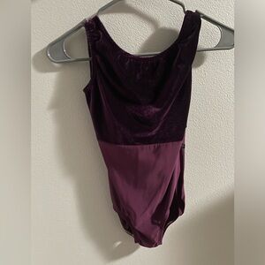 Luckyleo “Flight” style plum velvet leotard size M